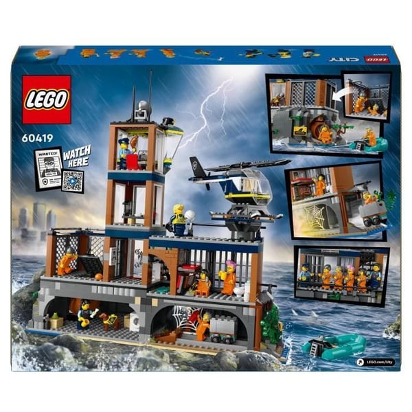 LEGO® 60419 City Djuphavspolisfängelse, leksak med helikopter och båt, 7 minifigurer och hundfigur