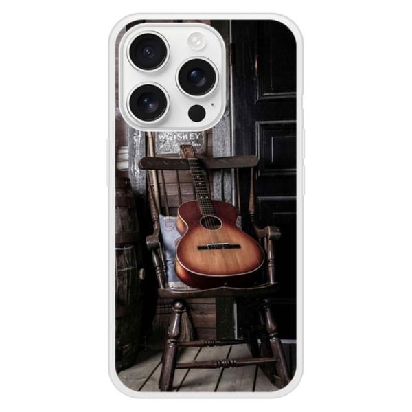 Förstärkt silikonfodral med tryck kompatibel med Apple iPhone 16 Pro Gitarr