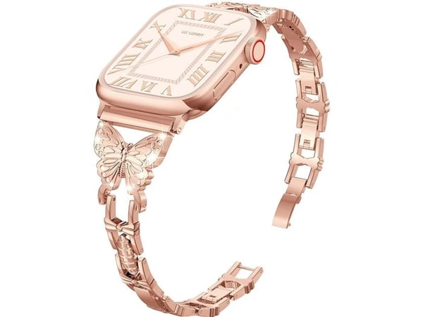 Armband för Apple Watch 38/40/41mm i rostfritt stål Butterfly Rose