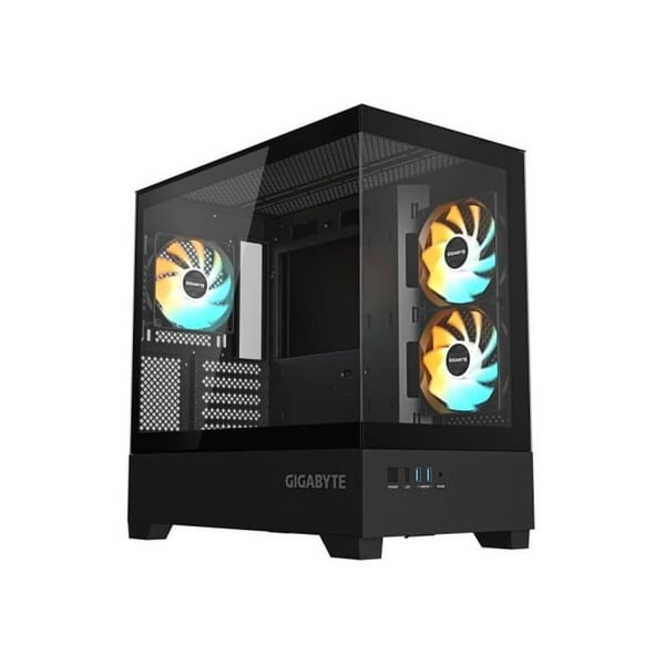 Gigabyte C201 Panoramic Svart Micro ATX Chassi med Tempererat Glas RGB 3 Fläktar