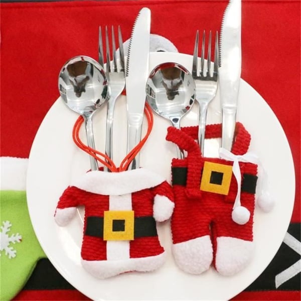Bestickhållare - Argentware - Santa Claus - Non-Woven - 10x13cm - 10x8cm - Röd