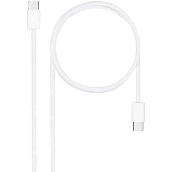 NANOCABLE 10.01.6002-CO - USB-C 2.0-kabel 60W 3A, USB-C hane till USB-C hankontakt, vit färg, 2 m