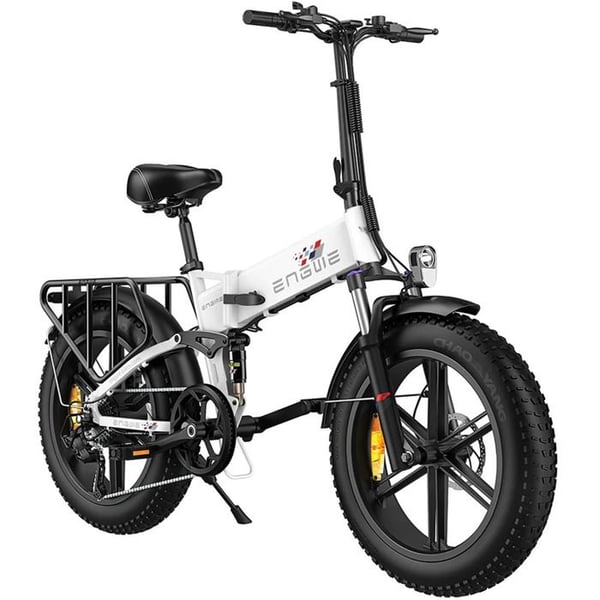 Fällbar Elcykel ENGWE ENGINE X (Vit) - Motor 250W - Max Räckvidd 120km - Däck 20x4.0 - Dubbel Fjädring - SGS Certifierad