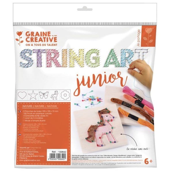 Kit för barn för String Art med spänd tråd Natur