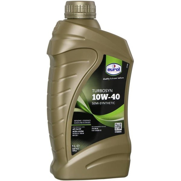 Syntetisk motorolja 10W40 - Eurol - 1 liter - Turbosyn - 4T - För bil - Motorbeskydd - Minskning av friktion