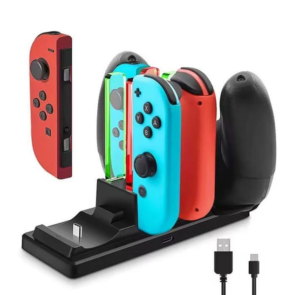 Laddstation 6-i-1 - IPLAY - Switch-kontroller - LED-indikatorer - Intelligent skydd - Elegant design