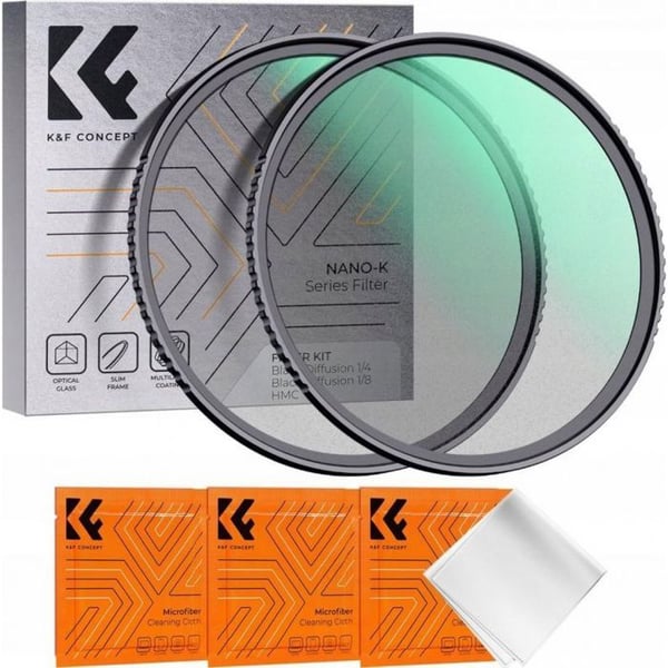 Kf - SB7878 - Filter Set 2 i 1 Filter Black Diffusion 1/4 och 1/8 K-f Concept för 52mm / Sku.1710v1