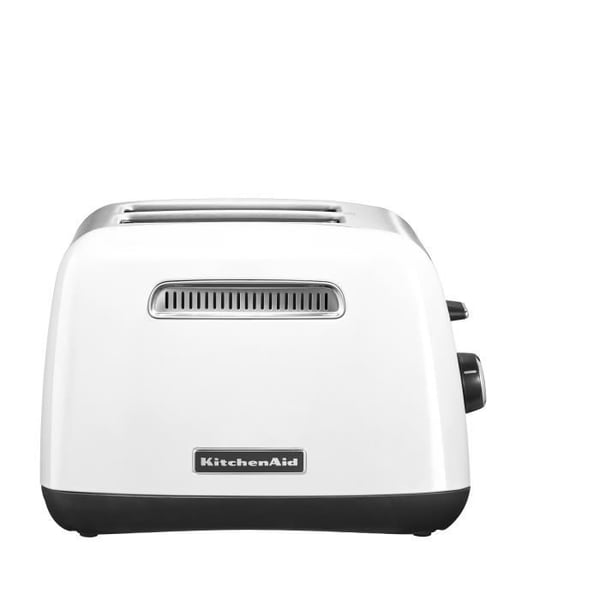 KITCHENAID CLASSIC 5KMT2115EWH - Valkoinen - 2 erikoisleveää ja syvää viipalepaikkaa ruostumattomasta teräksestä