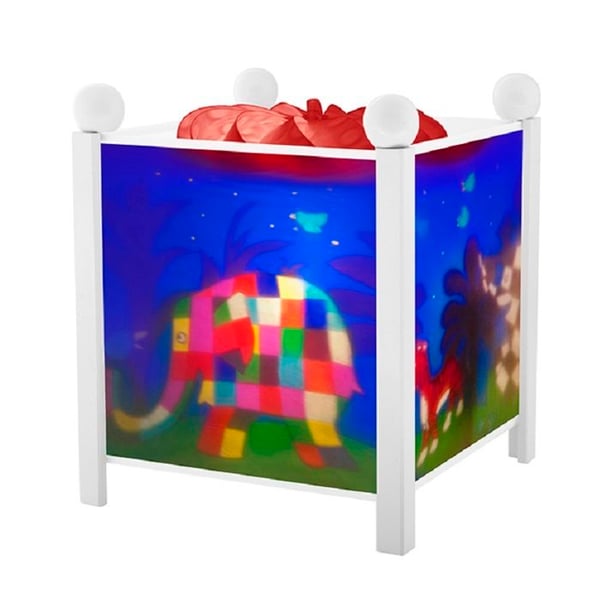 ELMER L'ELEPHANT - Nattelygte Magisk Lanterne H19cm Hvid Trousselier