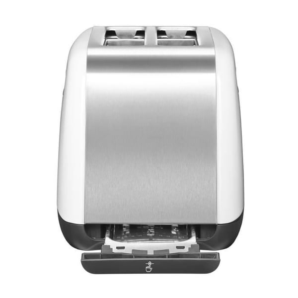 KITCHENAID CLASSIC 5KMT2115EWH - Valkoinen - 2 erikoisleveää ja syvää viipalepaikkaa ruostumattomasta teräksestä