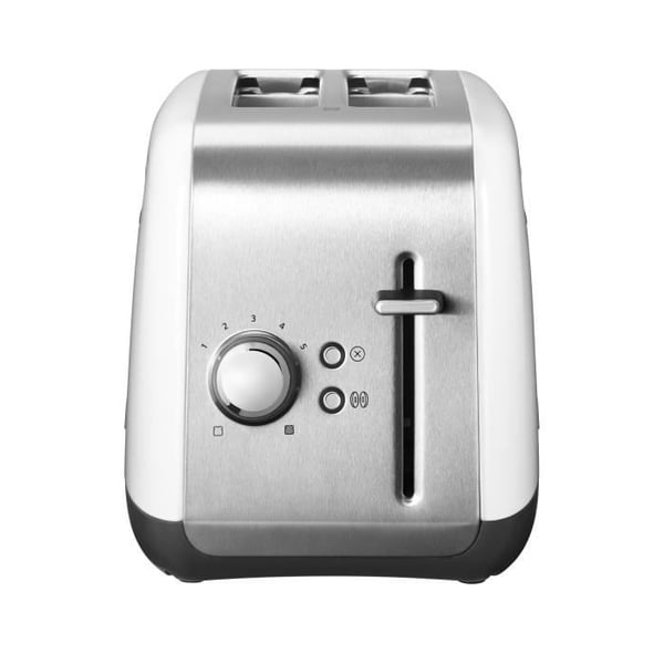 KITCHENAID CLASSIC 5KMT2115EWH - Valkoinen - 2 erikoisleveää ja syvää viipalepaikkaa ruostumattomasta teräksestä