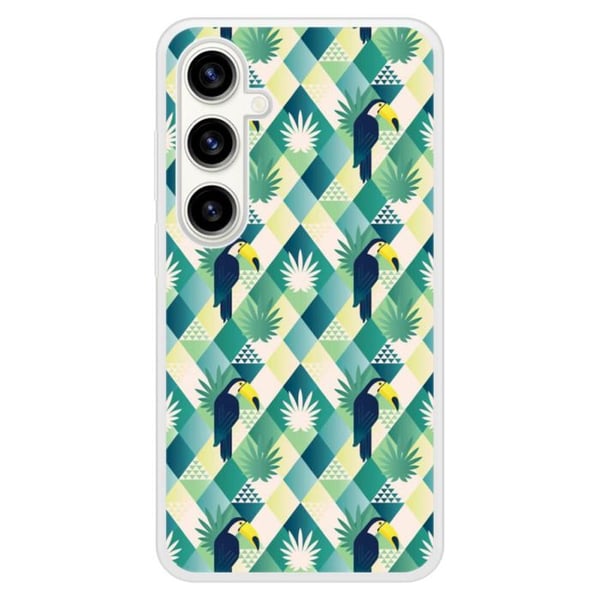 Coque i förstärkt silikon med tryck kompatibel med Samsung Galaxy S23 FE Tukan romb.