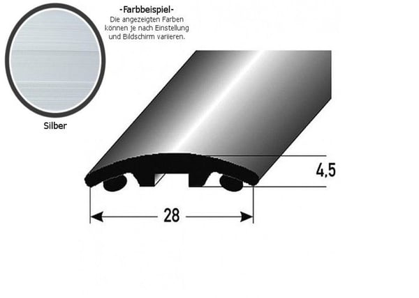 Profil av transition, 28 mm övergångsräls typ 06, anodiserad aluminium -silver-900-klistret