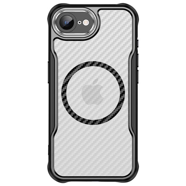 Skal för iPhone 16e - Defender Carbon - Förstärkt Stötabsorberande - Svart - MagSafe - Elegant