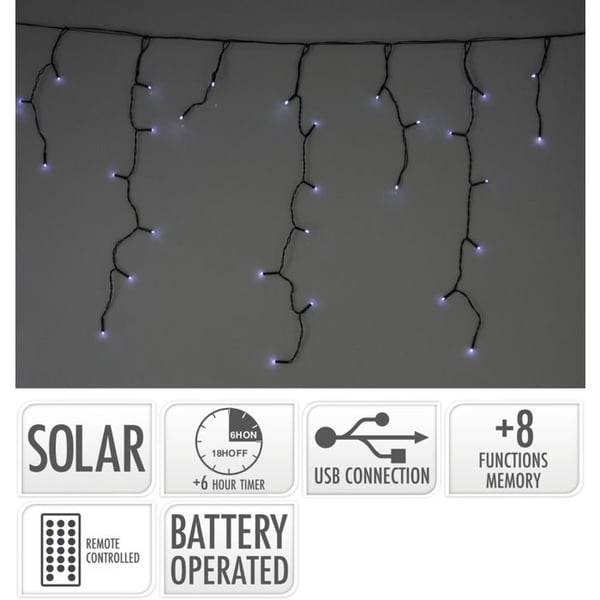 "TENDA 240 LED ÅTERUPPLADNINGBAR, 889X52CM, KALL VIT, JUL, JULBELYSNINGAR"