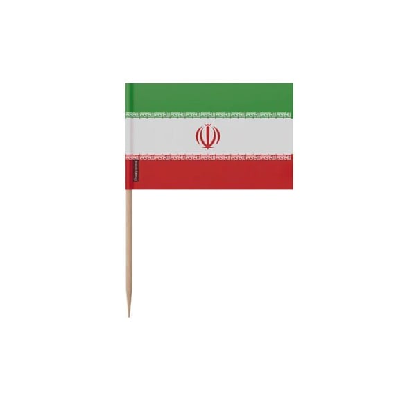 Tandpetare Iranflagga - 6.5 cm - 100 bitar - Klisterplast - Bambusticka - Pixelforma