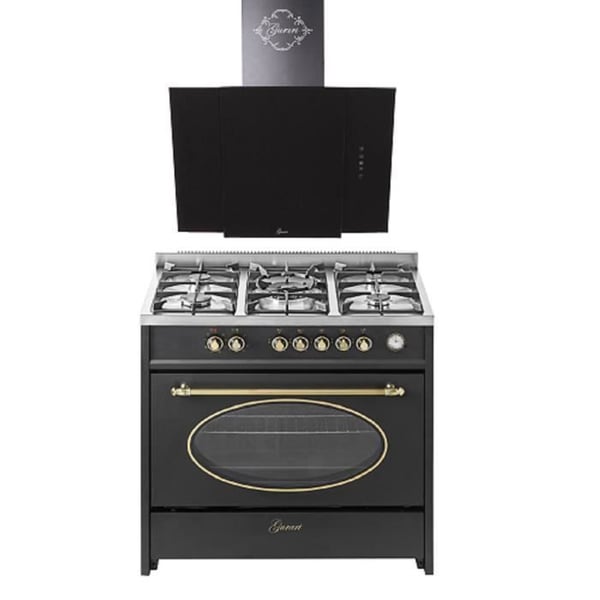 Elspisar med gaskök - GURARI - GCH E 914 BL - 8 funktioner - 90 cm köksfläkt - XXL ugn 121 L