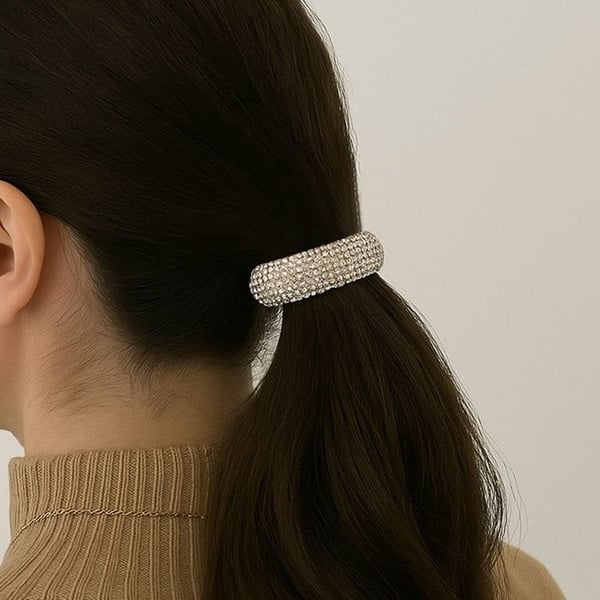 Elastisk Trend för Hår med Geometriska Guld Strass Raffinerad
