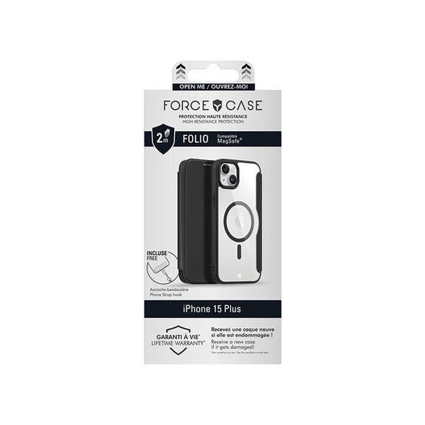 Forcecase Magsafe Förstärkt Folio för iPhone 15 Plus Svart