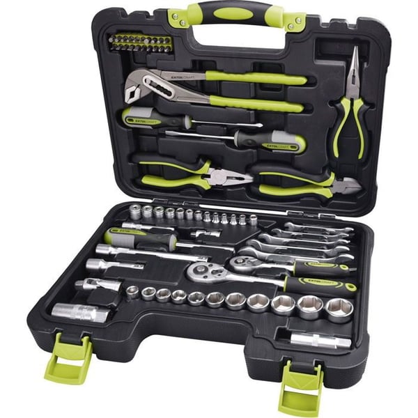EXTOL CRAFT verktygsset 65 delar, 1/4", 3/8", CrV, 6598