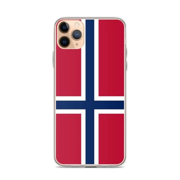Mobilskal – Norgeflagga – Kompatibel med iPhone 11 Pro Max – Mjuk Fodral – Hållbar och Stöttålig – Silikon – Pixelforma