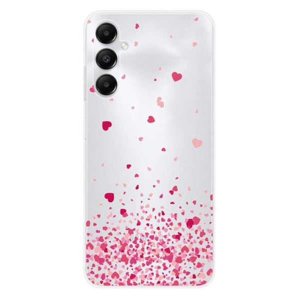 Siliconefodral - Kompatibel med Samsung Galaxy A05S - design med rosa hjärtkonfetti