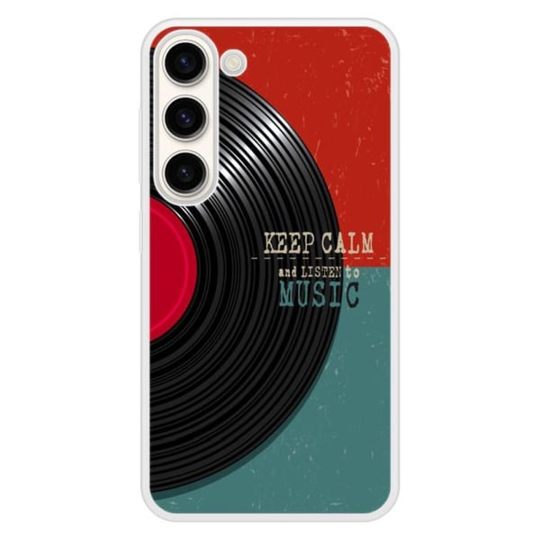 Coque i förstärkt silikon med tryck kompatibel med Samsung Galaxy S23 Keep calm