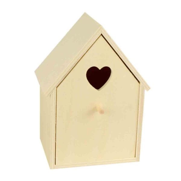 MégaCréa DIY - Träbo med avtagbart fack 7 x 6 x 10,5 cm