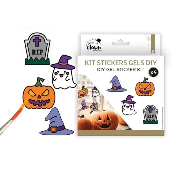 DIY Kit klistermärken geler Halloween - PTIT CLOWN - set om 4 - Flerfärgad - Barn