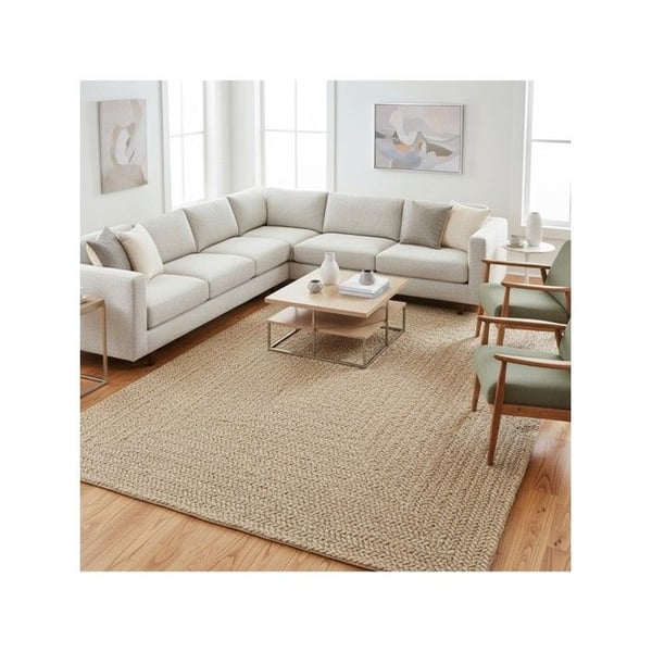 Platt vävt matta - MELIS HOME - Grafisk ram - 120x170 cm - Natur (beige) - Hållbar, lättskött Platt vävt matta - MELIS HOME - Grafisk ram - 120x170 cm - Natur (beige) - Hållbar, lättskött