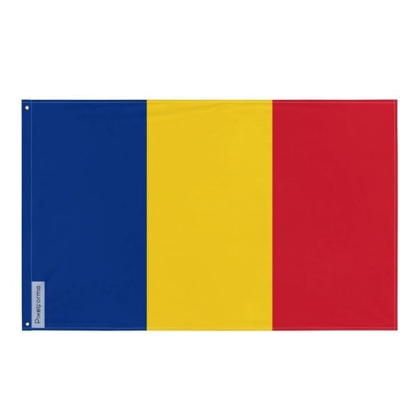 Rumänienflagga – 120 x 180 cm – Hållbar Polyester – 2 Metallöglor – Inomhus / Utomhus – Pixelforma