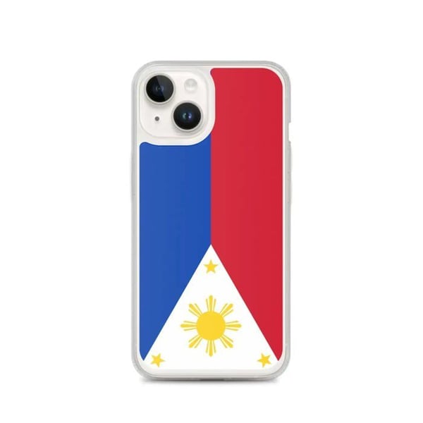 Mobilskal – Filippinernas flagga – Kompatibel med iPhone 14 – Mjuk fodral – Slittålig och stötbeständig – Silikon – Pixelforma