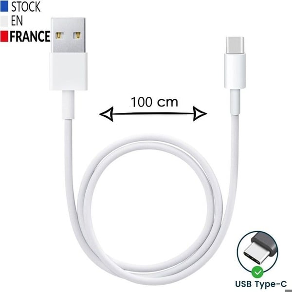 USB Type C-kabel - PH26 - Realme Note 60 - Laddning/Synkronisering - 1 Meter - Vit