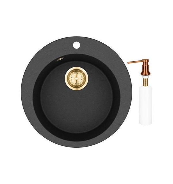 Diskret inbyggd granitbänk retrodesign + tvålbehållare