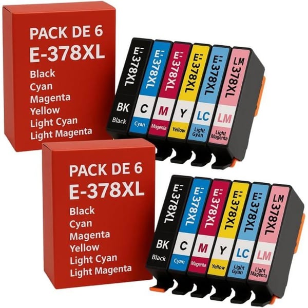 Pack med 12 kompatibla bläckpatroner EPSON 378 XL Expression Photo XP-8500, 8505, 8600, 8605, 8606, 8700, & XP-8500 Small-in-One Pack med 12 kompatibla bläckpatroner EPSON 378 XL Expression Photo XP-8500, 8505, 8600, 8605, 8606, 8700, & XP-8500 Small-in-One