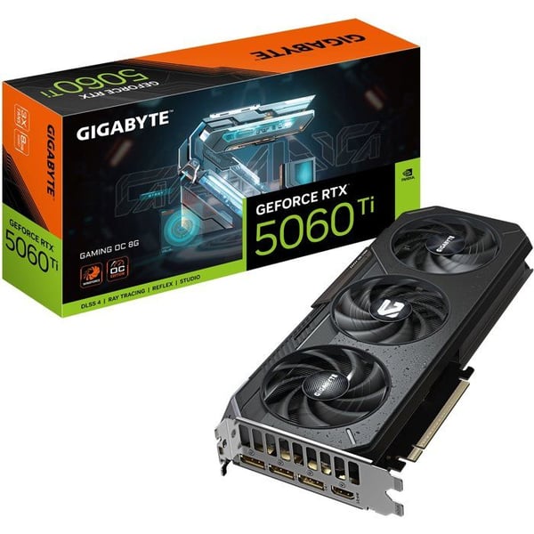 GIGABYTE - GAMING - Grafikkort - NVIDIA RTX 5060Ti OC - 8 Go