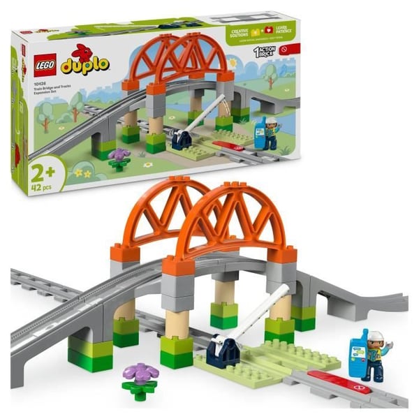 LEGO DUPLO My Town 10426 Expansion Set: Tågspår och bro - Early Learning Toys