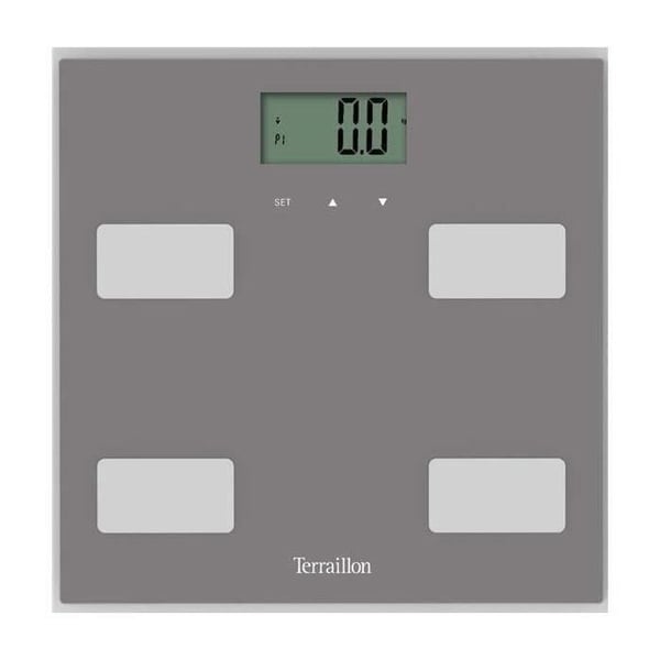 TERRAILLON - Impedansmätarskala - räckvidd 160 kg - Kontrollpassning - grå