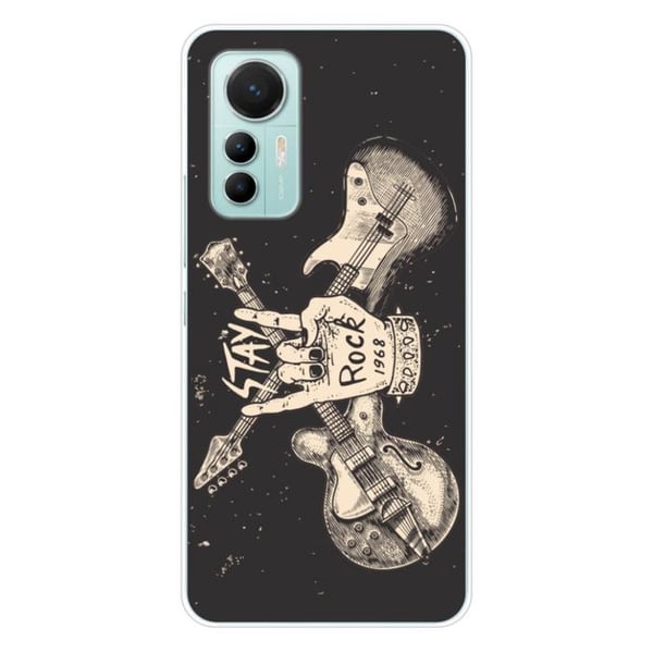 Siliconkåpa med tryck - 1001 skal - Xiaomi Mi 12 Lite - Transparent - Halvstyv - Motiv stay-rock