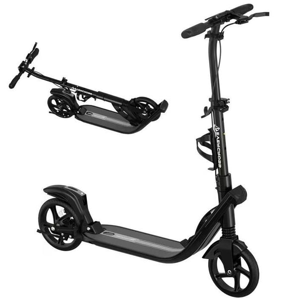 Barnsparkcykel Fällbar - EVERCROSS TECH K8 - Däck 8" - 3 höjder - Dubbel broms - Svart Superpresent
