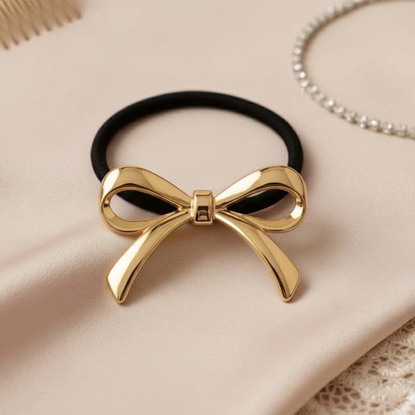 Elastisk Casual Anastasie med Guldsvart/Ribbonsknut