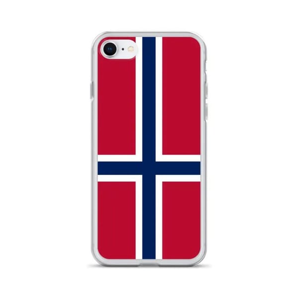 Mobilskal – Bouvetöns flagga – Kompatibel med iPhone 7 Plus – Mjukt fodral – Slitstarkt och stöttåligt – Silikon – Pixelforma