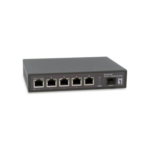 LevelOne GEP-0625 Nätverk Switch 6 portar 2.5GbE PoE+ Gigabit Ethernet