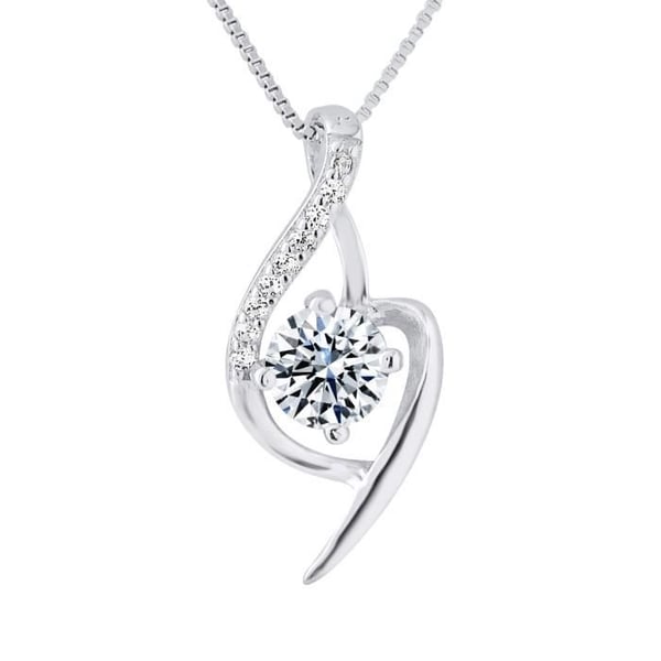 Collier Solitaire - LOVA LOLA VAN DER KEEN - Massivt 925 Silver - Zirkoniumoxid - 45 cm - Kvinna