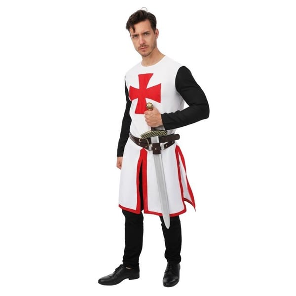 Kostym - LITEN CLOWN - 24484 - Templare S/M - vit och röd - Karneval/Halloween