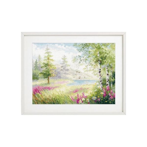 Alisa korsstygnsset "Blå sjö. Tystnad" 23x17 cm