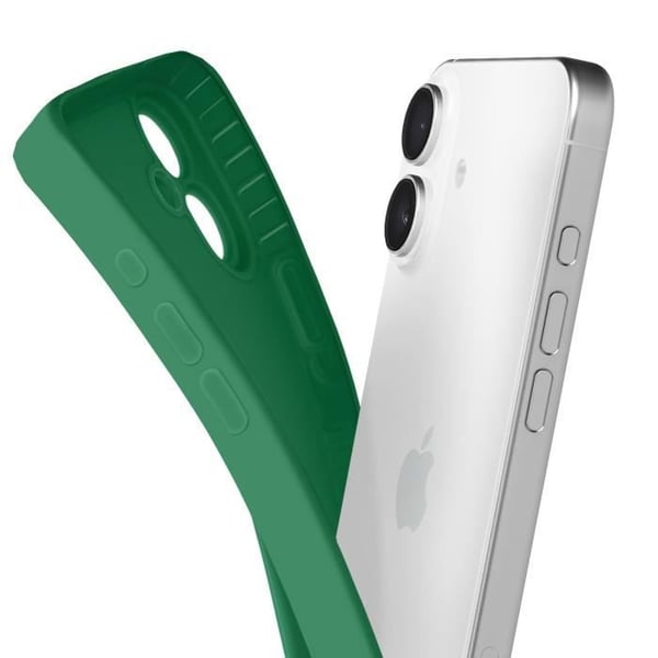 Siliconfodral för iPhone 16 Slät Skyddad Kamerablock Grön