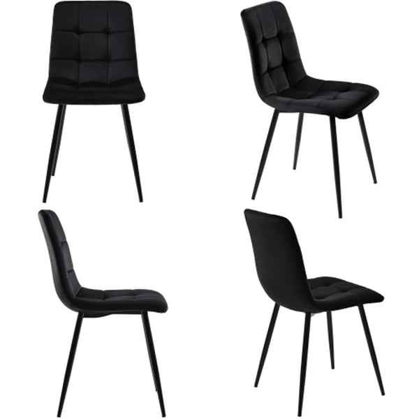 Spisebord - MUVOE - Rektangulær - 4 stole - Sort - Moderne
