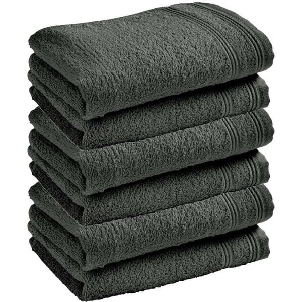 Set med 6 "Spa" frotté gästhanddukar 30 x 50 cm / 400 gr/m² - "Spa" skiffer