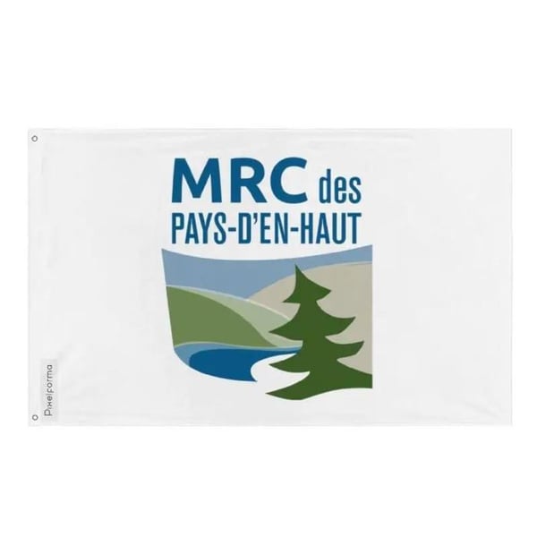 Flagga Les Pays-d'en-Haut – 60 x 90 cm – Hållbar Polyester – 2 Metallöglor – Inomhus / Utomhus – Pixelforma